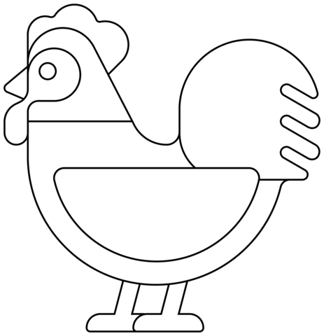 Rooster Emoji Coloring Page